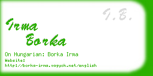 irma borka business card